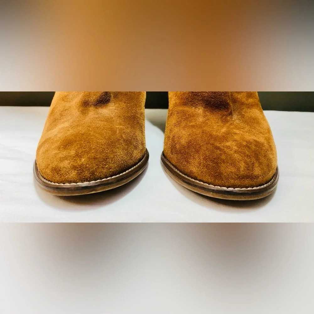 Miss Albright Knee High Brown Suede Pull On Boots Made in Italy Size 6 US Italy